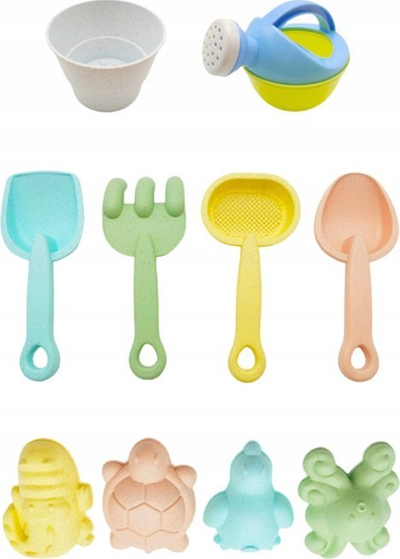 Set lodrash rëre Sand Toy Set, kovë që paloset, 11 pjesë, ngjyrë turkeze