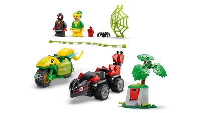 Set ndërtimi LEGO Spin and Electro Dinosaur Vehicle Chase, me dinosaur, me automjete lojërash, shumëngjyrëshe