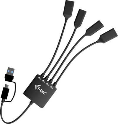 HUB USB i-tec C dhe A, 4 porta, 5 Gbps, gri