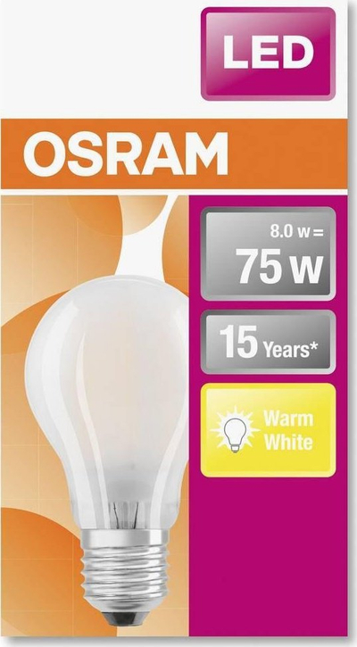 Llambë LED Osram, E27, 8W, 2700K, e bardhë e ngrohtë