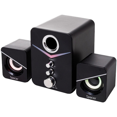 Kutia zanore Spacer Gaming 2.1, 11W RMS, me subwoofer, e zezë