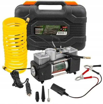 Kompresor ajri për veturë Rockforce, dy pistona, 65 l/min, 12V, me LED