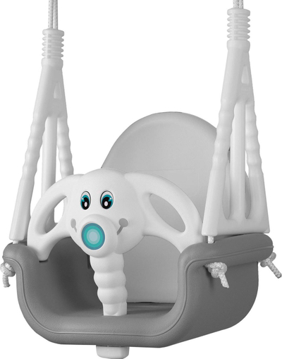 Luhatëse 3 në 1 Ricokids Elephant, modulare, për fëmijë 6m 7vjeç, gri e bardhë