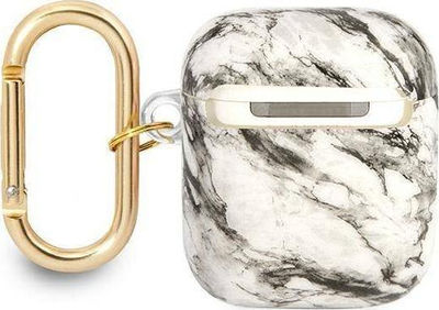 Mbulesë mbrojtëse Guess Marble Strap Collection për AirPods, gri
