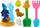 Set lodrash me rërë Leantoys Dinosaurs L, mullir, lopatë dhe forma, shumëngjyrësh