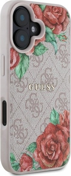 Kopertinë Guess 4G Flower Hardcase me MagSafe për iPhone 16 6.1", rozë