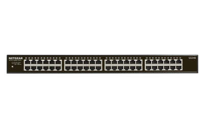 Switch rrjeti NETGEAR GS348, 48 porta Gigabit, i pamenaxhuar, i zi