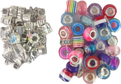 Set DIY për byzylykë, 90 rruaza, shumëngjyrësh