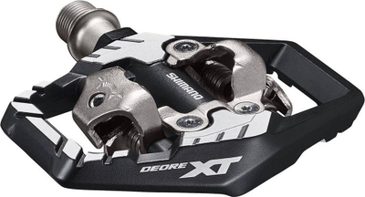 Pedale biçiklete Shimano PD-M8120 Deore XT Trail SPD, me platformë të gjerë, për malore, ngjyrë e zezë me argjend