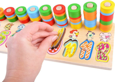 Puzzle druri Jokomisiada me numra, 1 12, shumëngjyrësh