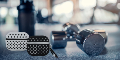 Kllëf për kufje Beline AirPods Sport Pro, TPU, me karabinë, bardh e zi