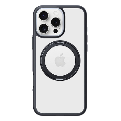 Mbrojtëse telefoni Torras Rigid Durable për iPhone 16 Pro Max, paketë 2 copë, MagSafe, transparente me kornizë të zezë