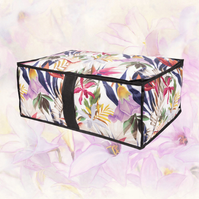 Kuti ruajtëse Floral Beauty Blanket Case, me zinxhir, me dorezë anësore, me motiv lulesh
