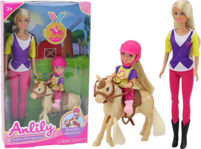 Set lodrash Anlily Doll, kukull me fëmijë, poni, fermë kuajsh
