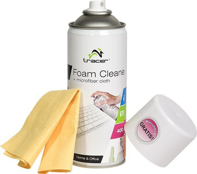 Shkumë pastruese për tastierë Tracer + leckë pastrimi, 400 ml