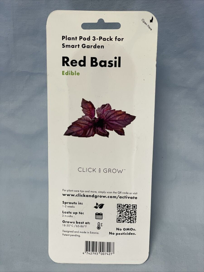 Капсула билка Click &amp; Grow Red Basil, 3 парчиња, за паметна градина, црвен босилек