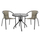 Set ngrënieje 3-pjesësh, Tavolinë + karrige, gri (HM5180.01), gri
