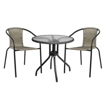 Set ngrënieje 3-pjesësh, Tavolinë + karrige, gri (HM5180.01), gri