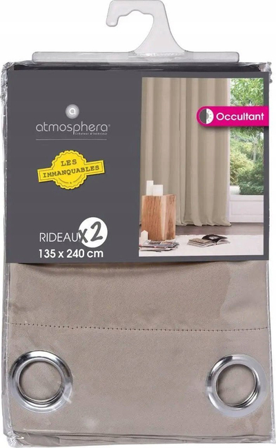Perde blackout Atmosphera set 2 copë, 135x240cm, poliestër, ngjyra linen