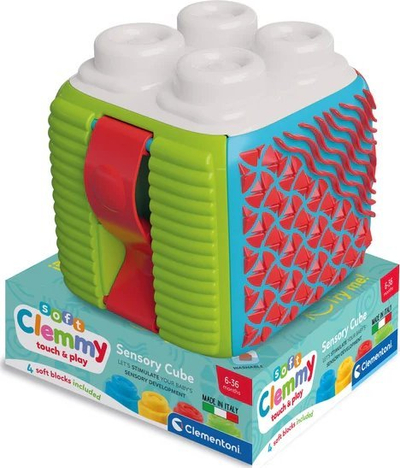 Lodër aktiviteti Clementoni Clemmy Sensory Activity Cube, blloqe të buta, për foshnje 6 muaj+