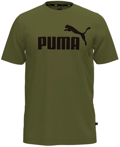 Маица PUMA Essential, памук, црно лого, каки