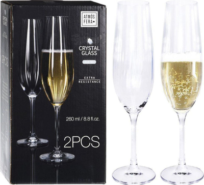 Set gotash shampanje ATMÓS FERA Crystal, 260 ml, 2 copë, qelq transparent