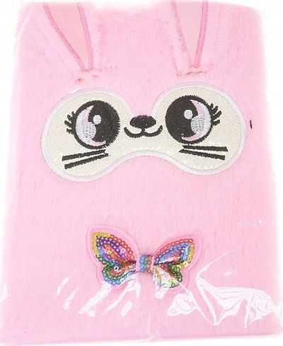 Ditar plush Notes Fox Diary A5, me vija katrore, shumëngjyrësh