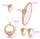 Set Xuping të praruara në ar - qafore + vathë + unazë + byzylyk, artë/bardhë, 16.10mm/#10