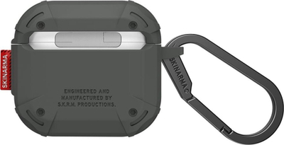 Mbajtëse Skinarma Mecha CE për AirPods 4, TPU, me karabinë, ngjyrë ulliri