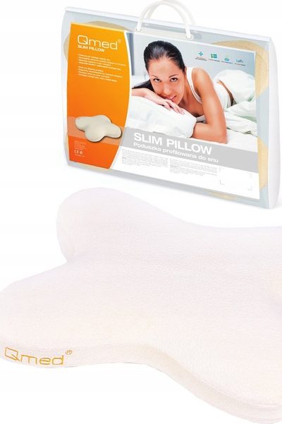 Jastëk ortopedik QMED Slim Pillow, memory foam, ergonomik, ngjyrë krem