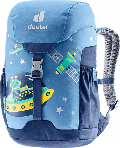 Çantë shpine fëmijësh Deuter Schmusebar, ergonomike, me motive kozmike, blu