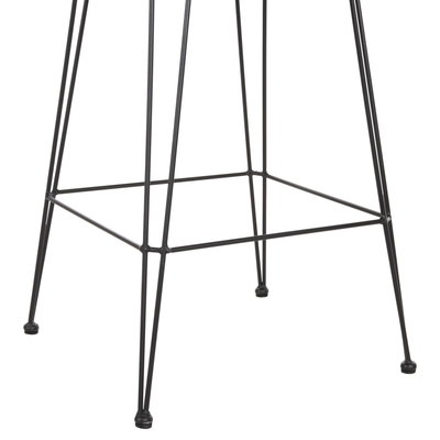 Stol bari Allegra HM5643.11, lartësi 103cm, sedilje wicker, me jastëk të zi