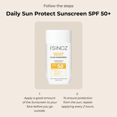 Krem kundër diellit Sinoz Daily Sun Protect Fluid SPF 50+, 50ml