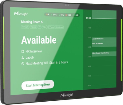 Panel menaxhimi dhomash Milesight DS7610-868M, 10.1", ekran me prekje, LoRaWAN Gateway, i zi