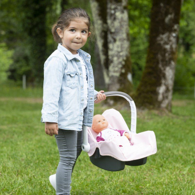 Ulëse kukulle Smoby Maxi Cosi Doll Comfort Seat, me dorezë për ta çuar me vete, rozë