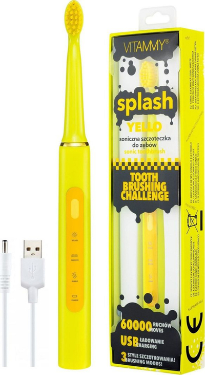 Brushë elektrike Vitammy SONIC BRUSH SPLASH, e verdhë