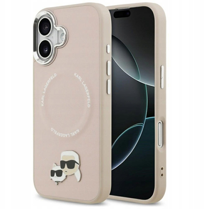 Kapak telefoni Karl Lagerfeld MagSafe, iPhone 17, PU, rozë