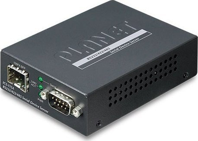Konvertues serial PLANET ICS-115A, RS232 RS422 RS485 në 100Base-FX SFP, i zi