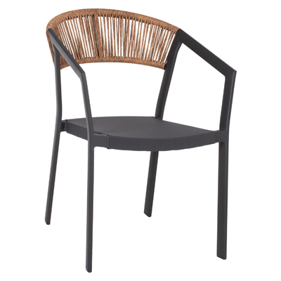 Kolltuk alumini profesionale, back ratan, 56,5×58×79 cm (HM5891.01), bezhë