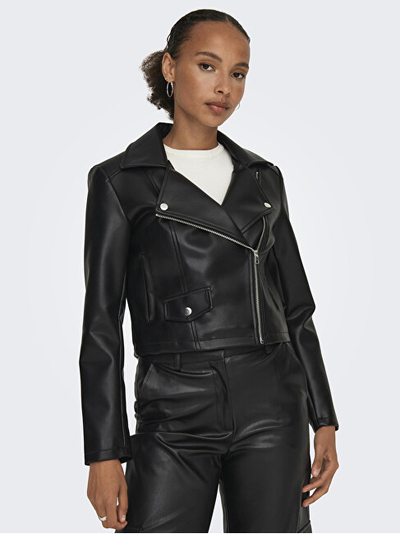 Xhaketë për femra Jacqueline de Yong Jdyetta Leatherette Jacket, e zezë