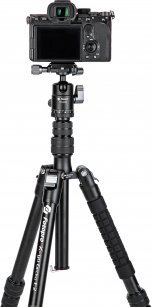 Tripod për kamerë Fotopro 58, alumin, kokë sferike, 8 kg, i zi