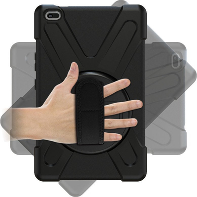 Këllëf tableti ESTUFF Austin Defender për Lenovo TAB M8 HD, mbrojtje e fortë, me rrip e qëndrues, i zi