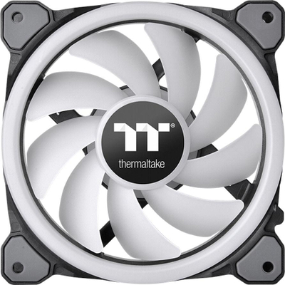 Set ventilatorësh PC Thermaltake Riing Trio 12 RGB Plus, 120mm, 3 copë me hub, të zi