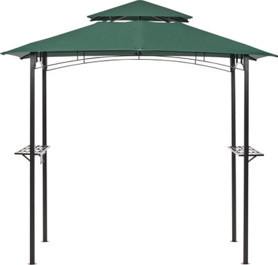 Pavion metalik Beliani Naro, 240x148cm, çati rezistente UV, jeshil i errët