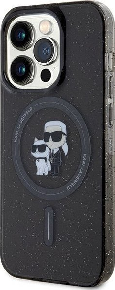 Kllapë mbrojtëse Karl Lagerfeld KLHMP15LHGKCNOK për iPhone 15 Pro 6.1", MagSafe, e zezë me shkëlqim