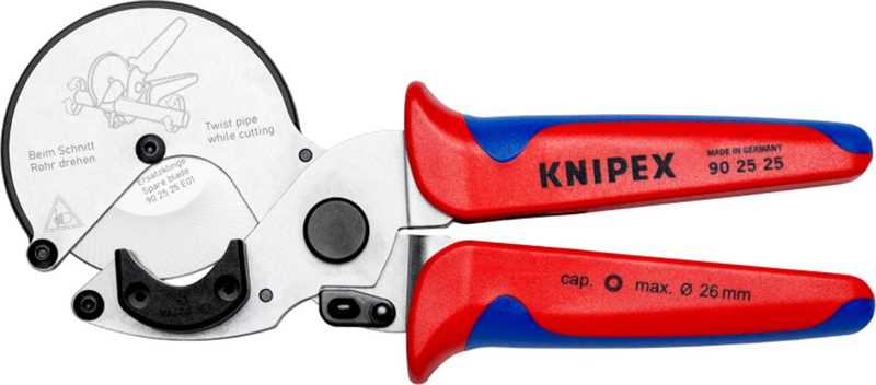 Prerëse për tuba plastike Knipex 90 25, profesionale, metalike, e kuqe