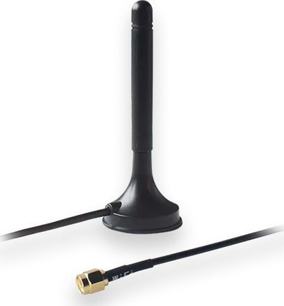 Antene WiFi Teltonika me magnet SMA, 2.4 GHz, kabëll 1.5 m, e zezë