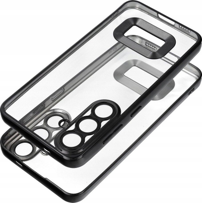 Futë Samsung Glam Case për Galaxy A34 5G, kornizë e zezë, mbrapa transparente