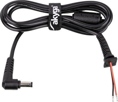 Kabllo furnizimi Akyga AK-SC-35, 5.5 x 2.1 mm, 1.2m, e zezë