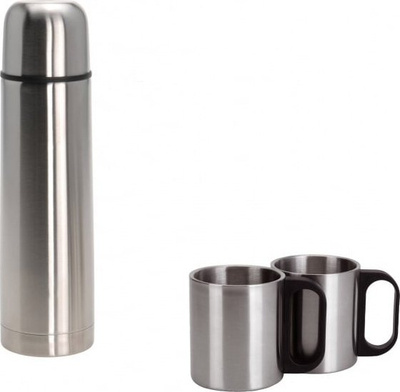 Termos Vacuum Flask Bullet, 1L, 2 gota, argjendtë